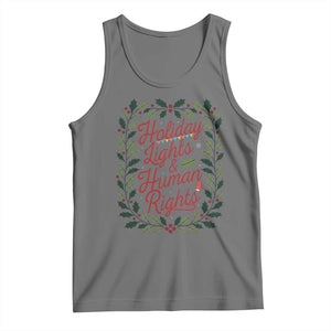 Holiday Lights And Human Rights Tank Top Christmas Activists Freedom Gift TS12 Black Heather Print Your Wear