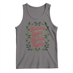 Holiday Lights And Human Rights Tank Top Christmas Activists Freedom Gift TS12 Deep Heather Print Your Wear