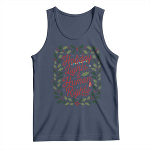 Holiday Lights And Human Rights Tank Top Christmas Activists Freedom Gift TS12 Navy Print Your Wear