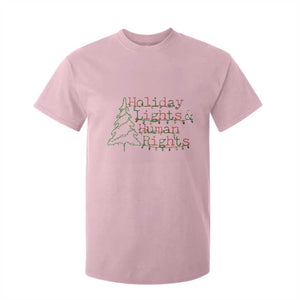 Xmas Holiday Lights And Human Rights T Shirt For Kid Equality Supporter Gift TS12 Light Pink Print Your Wear