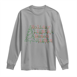 Xmas Holiday Lights And Human Rights Long Sleeve Shirt Equality Supporter Gift TS12 Sport Gray Print Your Wear