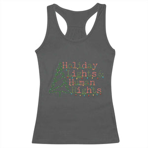 Xmas Holiday Lights And Human Rights Racerback Tank Top Equality Supporter Gift TS12 Dark Heather Print Your Wear