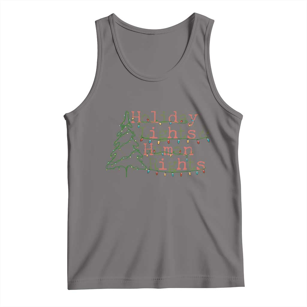Xmas Holiday Lights And Human Rights Tank Top Equality Supporter Gift TS12 Deep Heather Print Your Wear