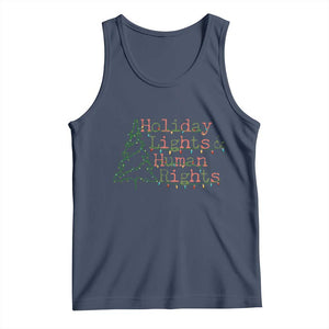 Xmas Holiday Lights And Human Rights Tank Top Equality Supporter Gift TS12 Navy Print Your Wear