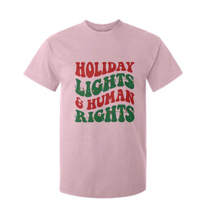 Holiday Lights And Human Rights T Shirt For Kid Supporter Gift For Civil Rights TS12 Light Pink Print Your Wear