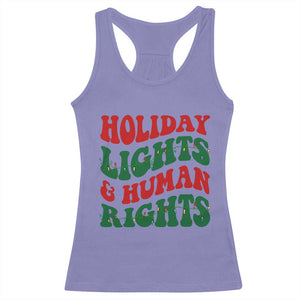 Holiday Lights And Human Rights Racerback Tank Top Supporter Gift For Civil Rights TS12 Violet Print Your Wear