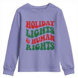 Holiday Lights And Human Rights Youth Sweatshirt Supporter Gift For Civil Rights TS12 Violet Print Your Wear