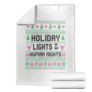 Christmas Lights For Human Rights Throw Blanket Equality Supporter Gift TS12 White Print Your Wear