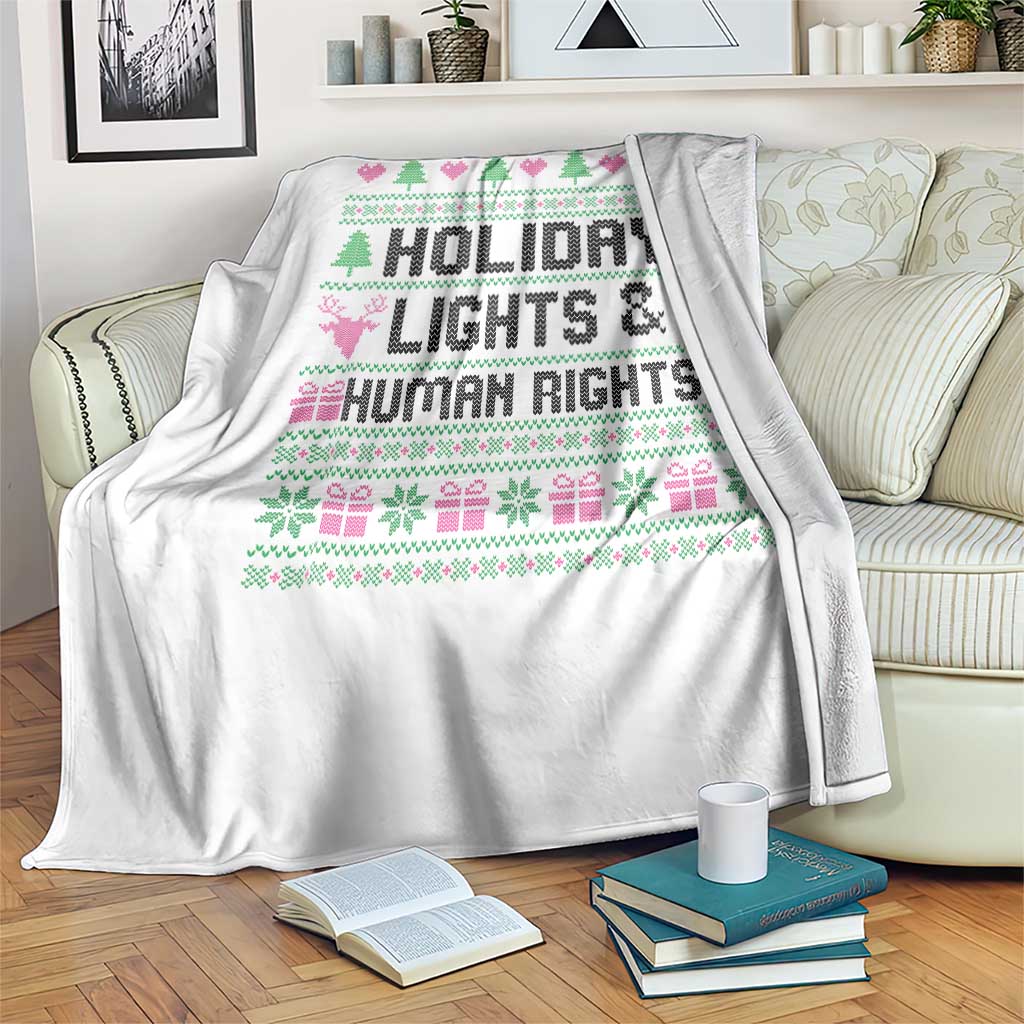 Christmas Lights For Human Rights Throw Blanket Equality Supporter Gift TS12 Print Your Wear