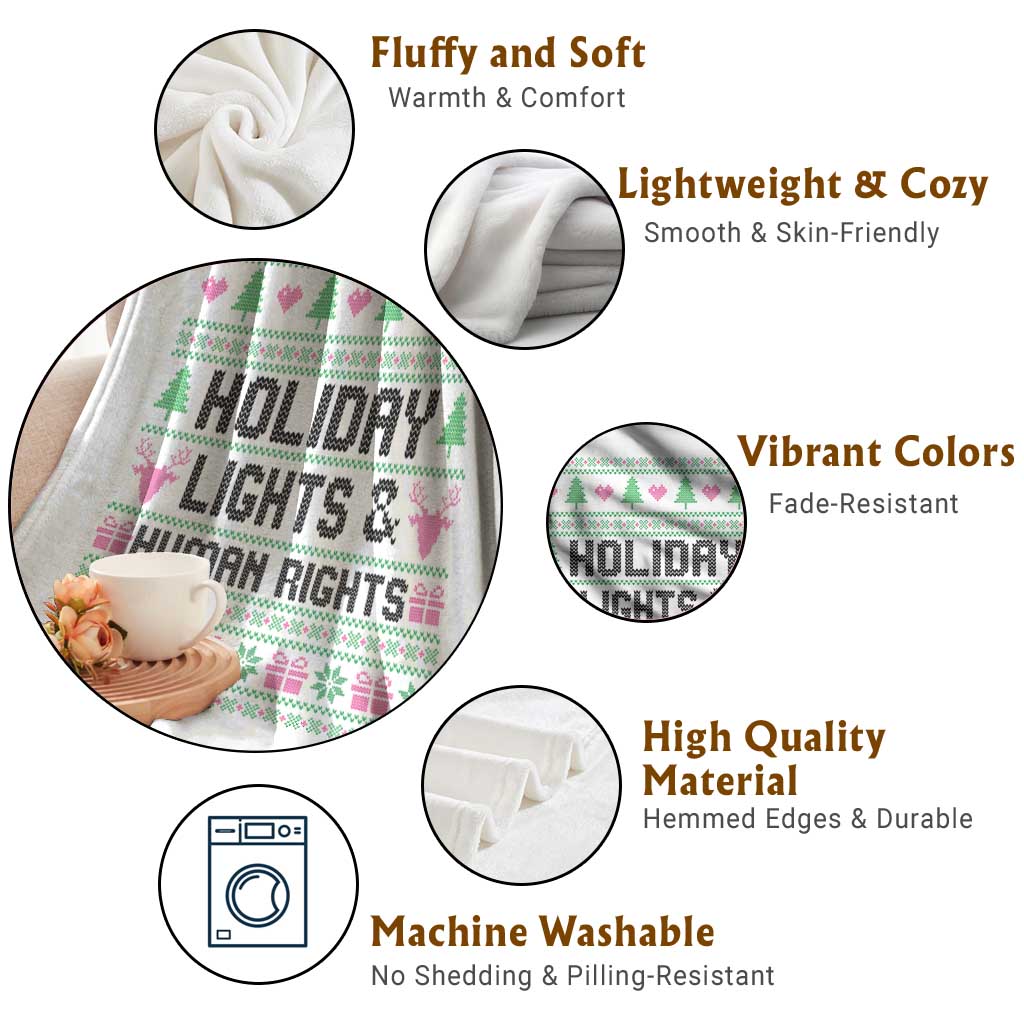 Christmas Lights For Human Rights Throw Blanket Equality Supporter Gift TS12 Print Your Wear