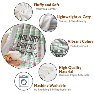 Christmas Lights For Human Rights Throw Blanket Equality Supporter Gift TS12 Print Your Wear