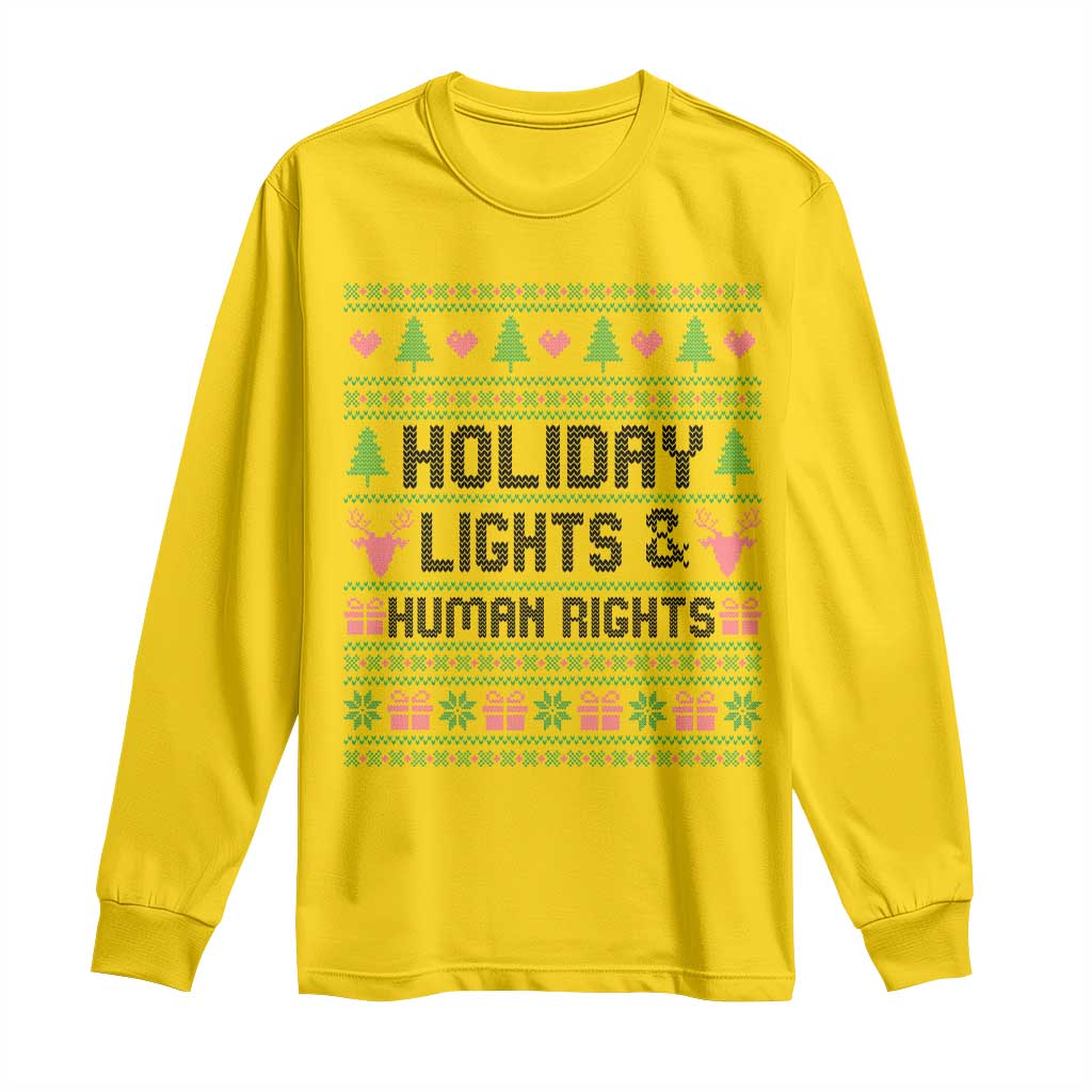 Christmas Lights For Human Rights Long Sleeve Shirt Equality Supporter Gift TS12 Daisy Print Your Wear