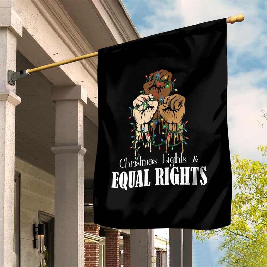 Christmas Lights And Equal Rights Garden Flag Diversity Xmas Gift TS12 Print Your Wear
