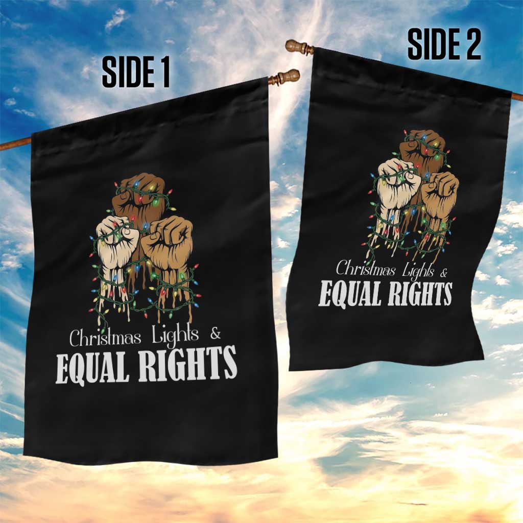 Christmas Lights And Equal Rights Garden Flag Diversity Xmas Gift TS12 Print Your Wear