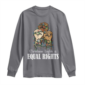 Christmas Lights And Equal Rights Long Sleeve Shirt Diversity Xmas Gift TS12 Charcoal Print Your Wear