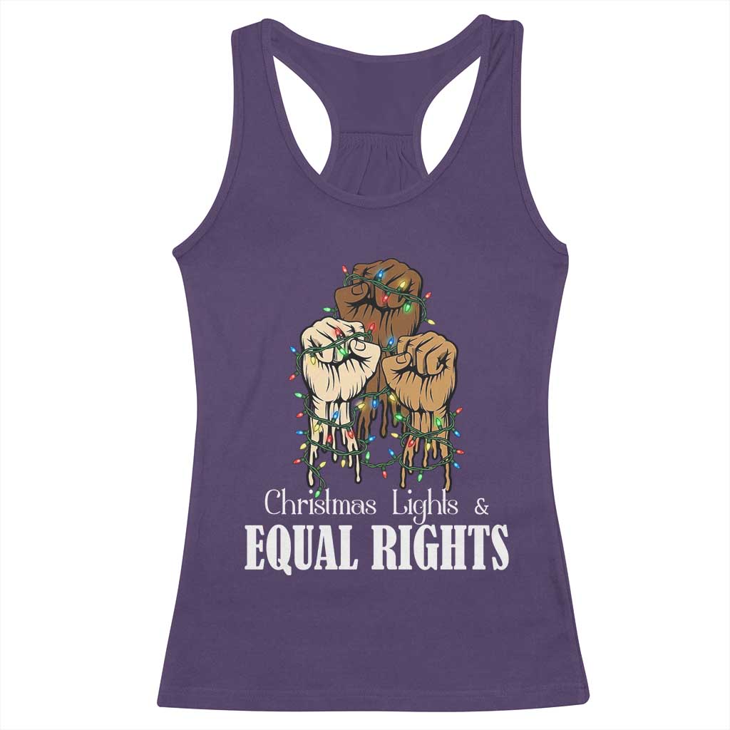 Christmas Lights And Equal Rights Racerback Tank Top Diversity Xmas Gift TS12 Purple Print Your Wear