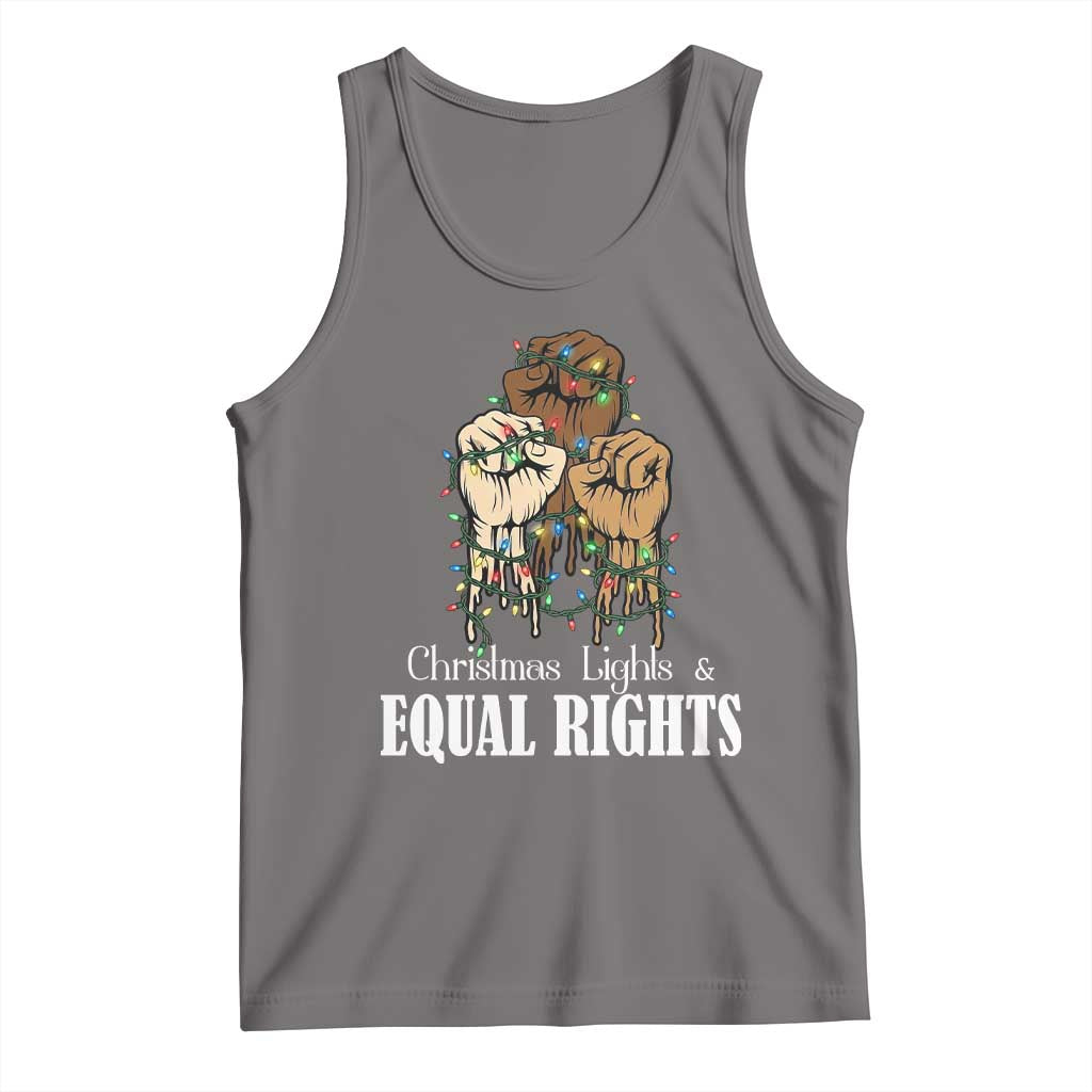 Christmas Lights And Equal Rights Tank Top Diversity Xmas Gift TS12 Deep Heather Print Your Wear