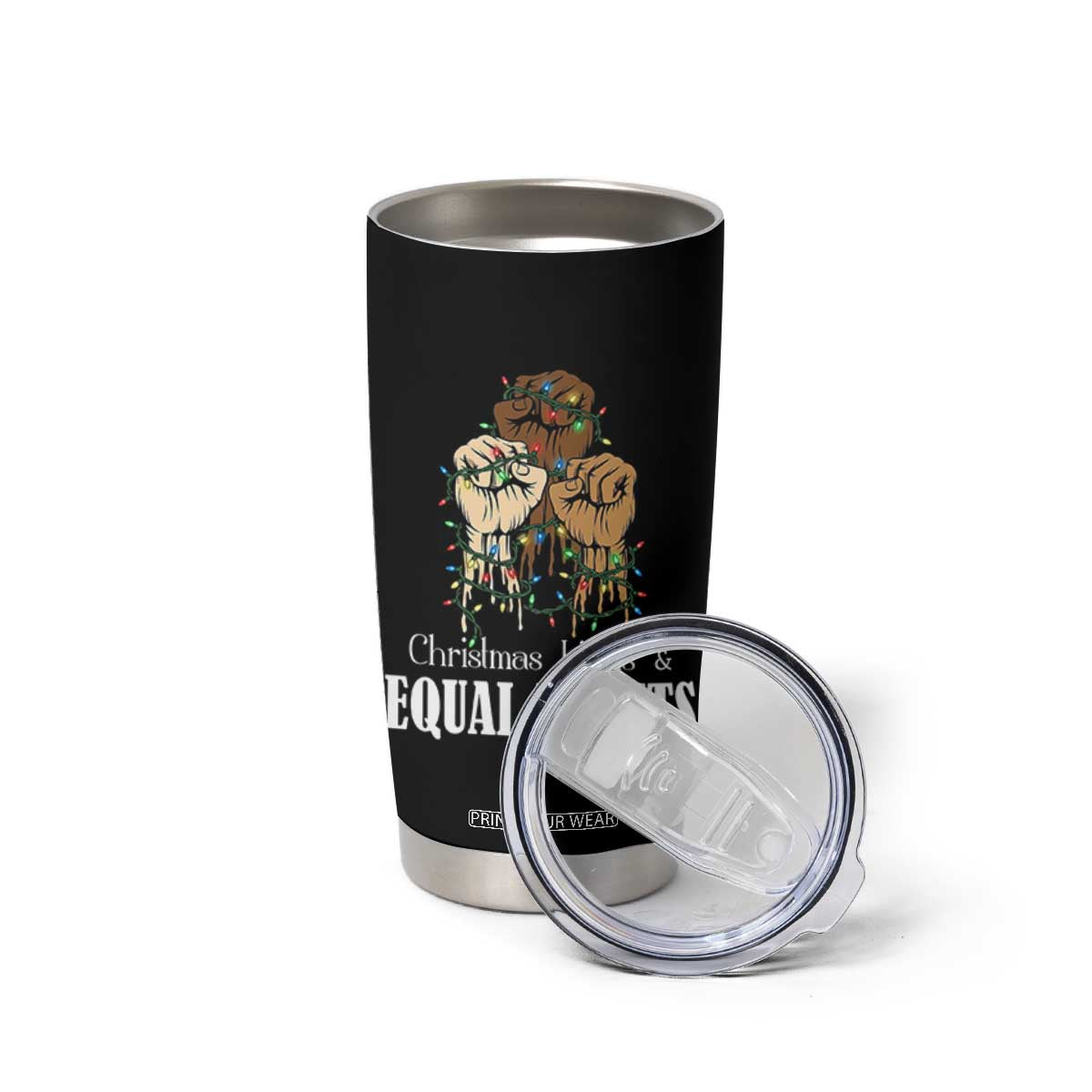 Christmas Lights And Equal Rights Tumbler Cup Diversity Xmas Gift TS12 Print Your Wear