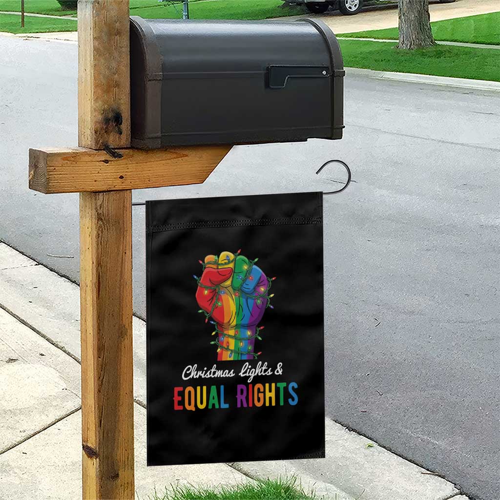 Christmas Lights Equal Rights Garden Flag LGBT Hands Supporter Gift TS12 Print Your Wear