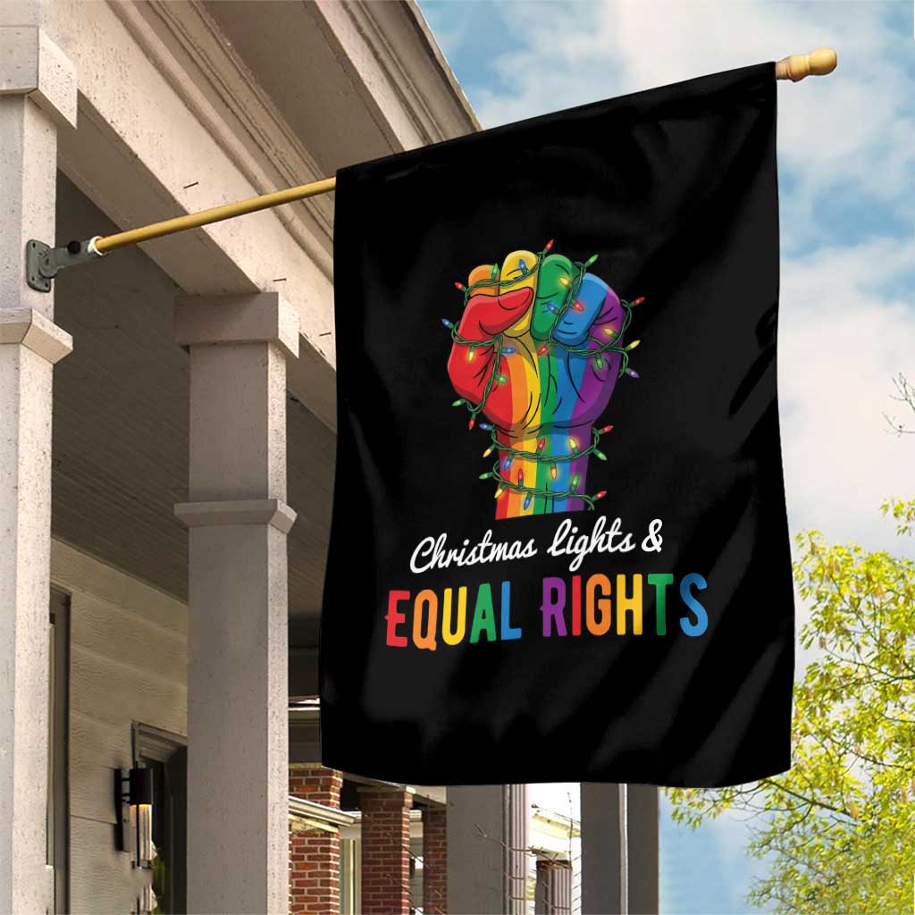 Christmas Lights Equal Rights Garden Flag LGBT Hands Supporter Gift TS12 Print Your Wear