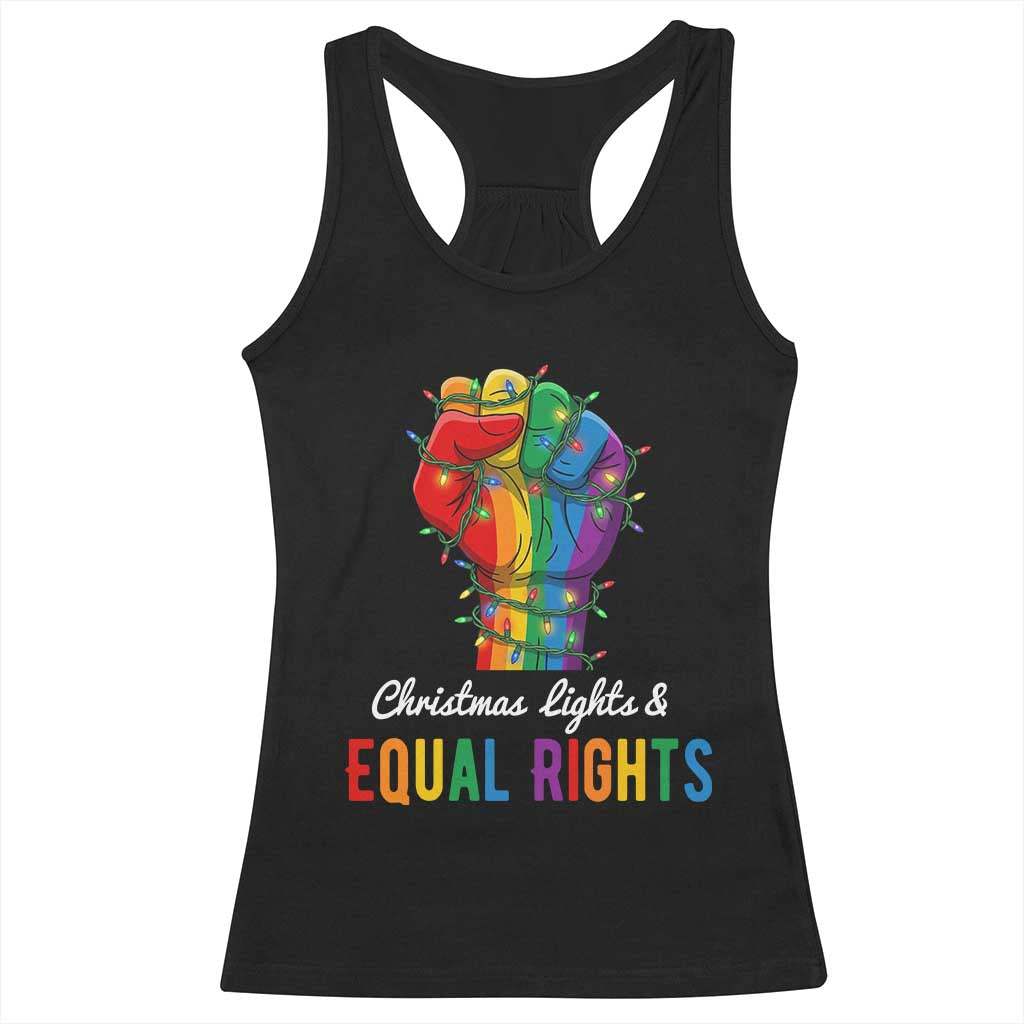 Christmas Lights Equal Rights Racerback Tank Top LGBT Hands Supporter Gift TS12 Black Print Your Wear
