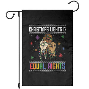 Christmas Lights And Equal Rights Ugly Sweater Garden Flag Xmas Activism Gift TS12 Black Print Your Wear