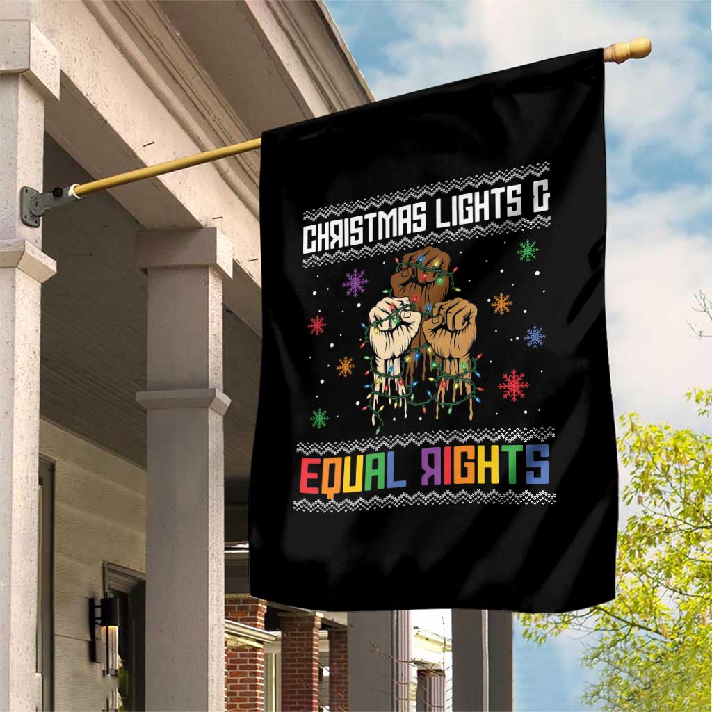 Christmas Lights And Equal Rights Ugly Sweater Garden Flag Xmas Activism Gift TS12 Print Your Wear