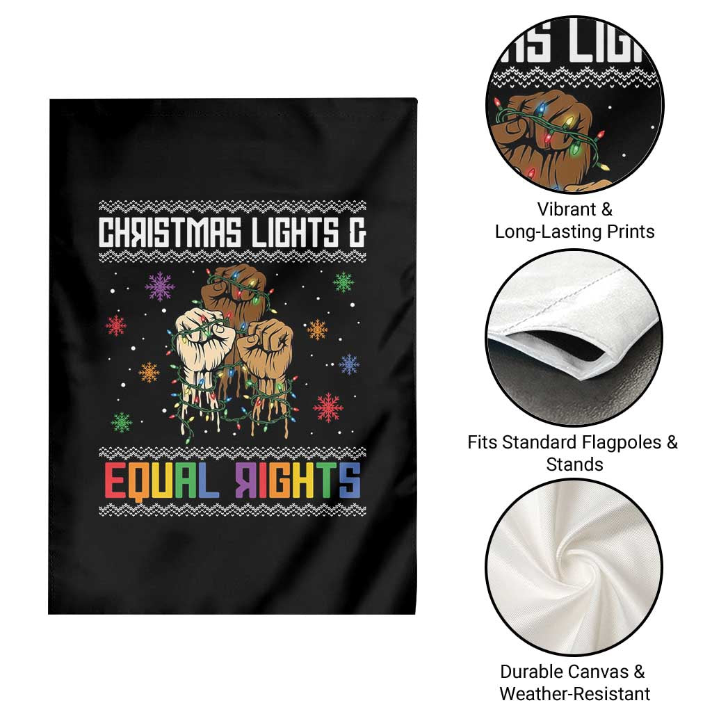 Christmas Lights And Equal Rights Ugly Sweater Garden Flag Xmas Activism Gift TS12 Print Your Wear