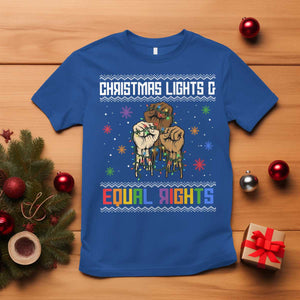 Christmas Lights And Equal Rights Ugly Sweater T Shirt Xmas Activism Gift TS12 Royal Blue Print Your Wear
