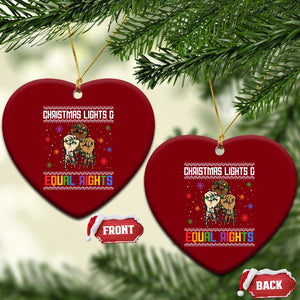 Christmas Lights And Equal Rights Ugly Sweater Ceramic Ornament Xmas Activism Gift TS12 Print Your Wear