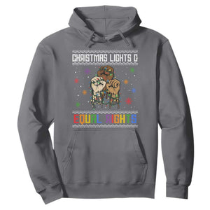 Christmas Lights And Equal Rights Ugly Sweater Hoodie Xmas Activism Gift TS12 Charcoal Print Your Wear
