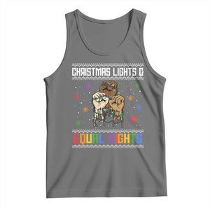 Christmas Lights And Equal Rights Ugly Sweater Tank Top Xmas Activism Gift TS12 Black Heather Print Your Wear