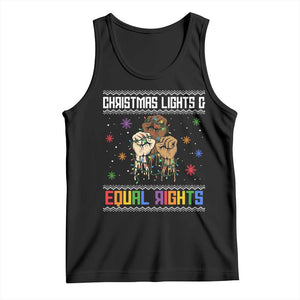 Christmas Lights And Equal Rights Ugly Sweater Tank Top Xmas Activism Gift TS12 Black Print Your Wear