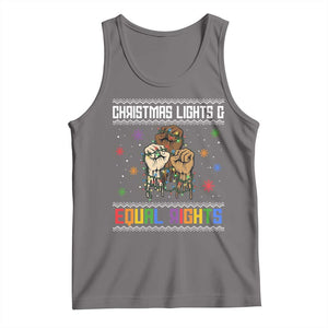 Christmas Lights And Equal Rights Ugly Sweater Tank Top Xmas Activism Gift TS12 Deep Heather Print Your Wear