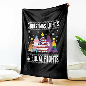 Xmas Lights Equal Rights Ugly Sweater Activism Gift Throw Blanket TS12 Print Your Wear