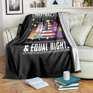 Xmas Lights Equal Rights Ugly Sweater Activism Gift Throw Blanket TS12 Print Your Wear