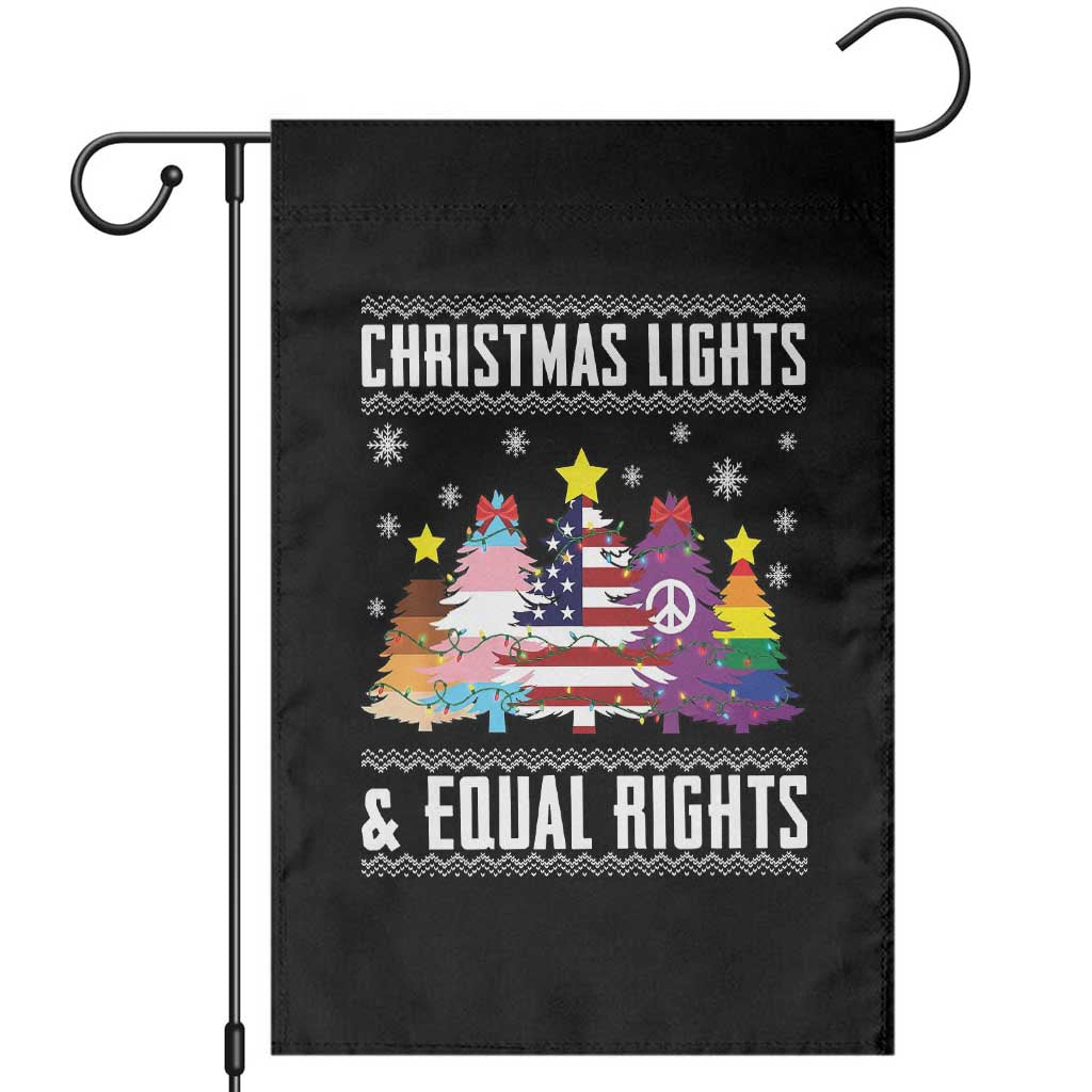 Xmas Lights Equal Rights Ugly Sweater Activism Gift Garden Flag TS12 Black Print Your Wear