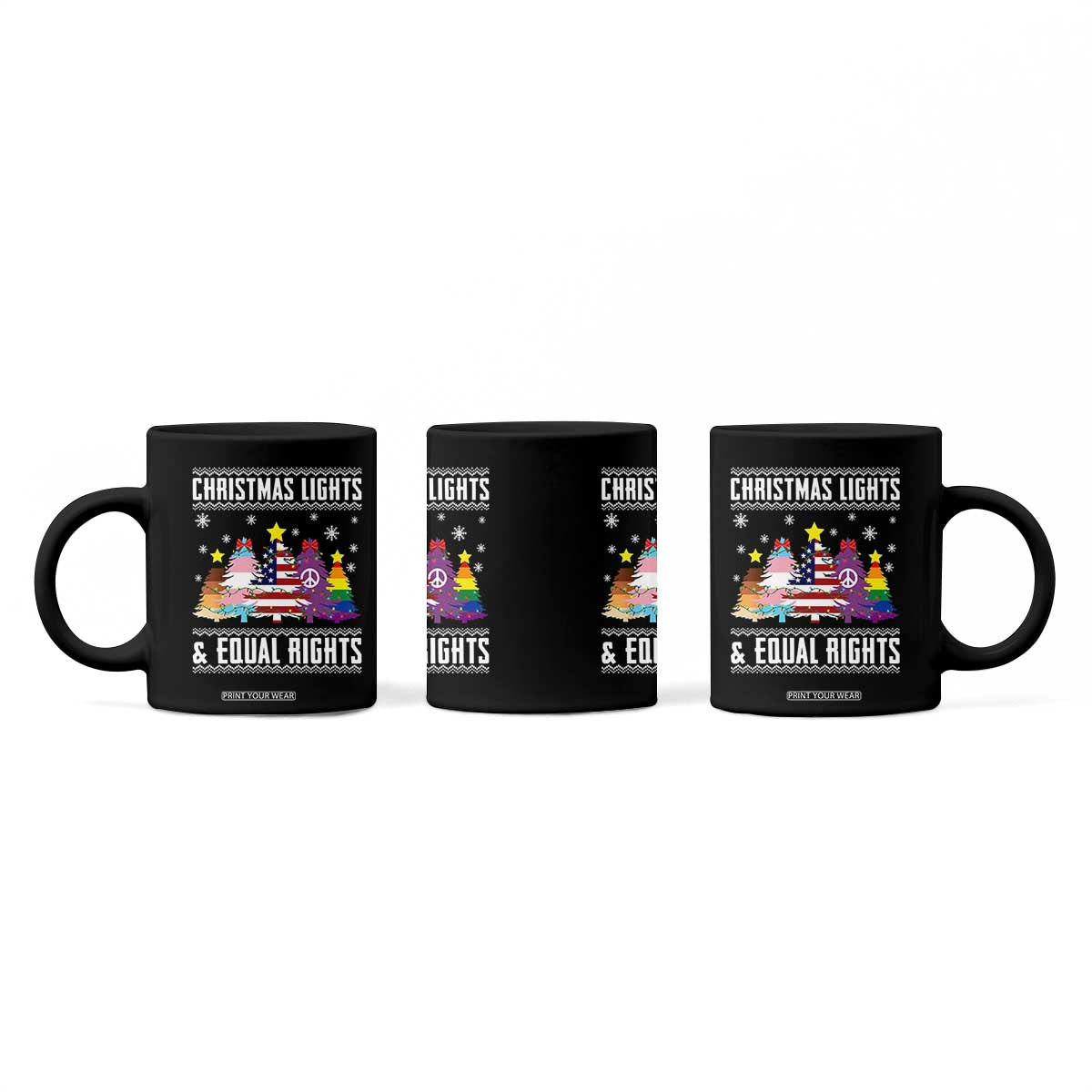 Xmas Lights Equal Rights Ugly Sweater Activism Gift Coffee Mug TS12 Print Your Wear