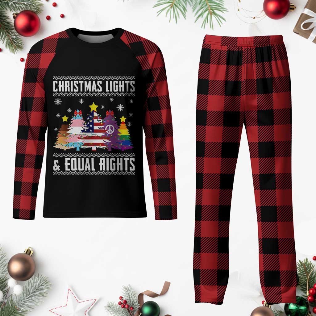 Xmas Lights Equal Rights Ugly Sweater Activism Gift Plaid Pajama Set TS12 Buffalo Plaid Print Your Wear