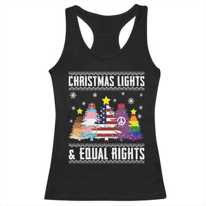 Xmas Lights Equal Rights Ugly Sweater Activism Gift Racerback Tank Top TS12 Black Print Your Wear
