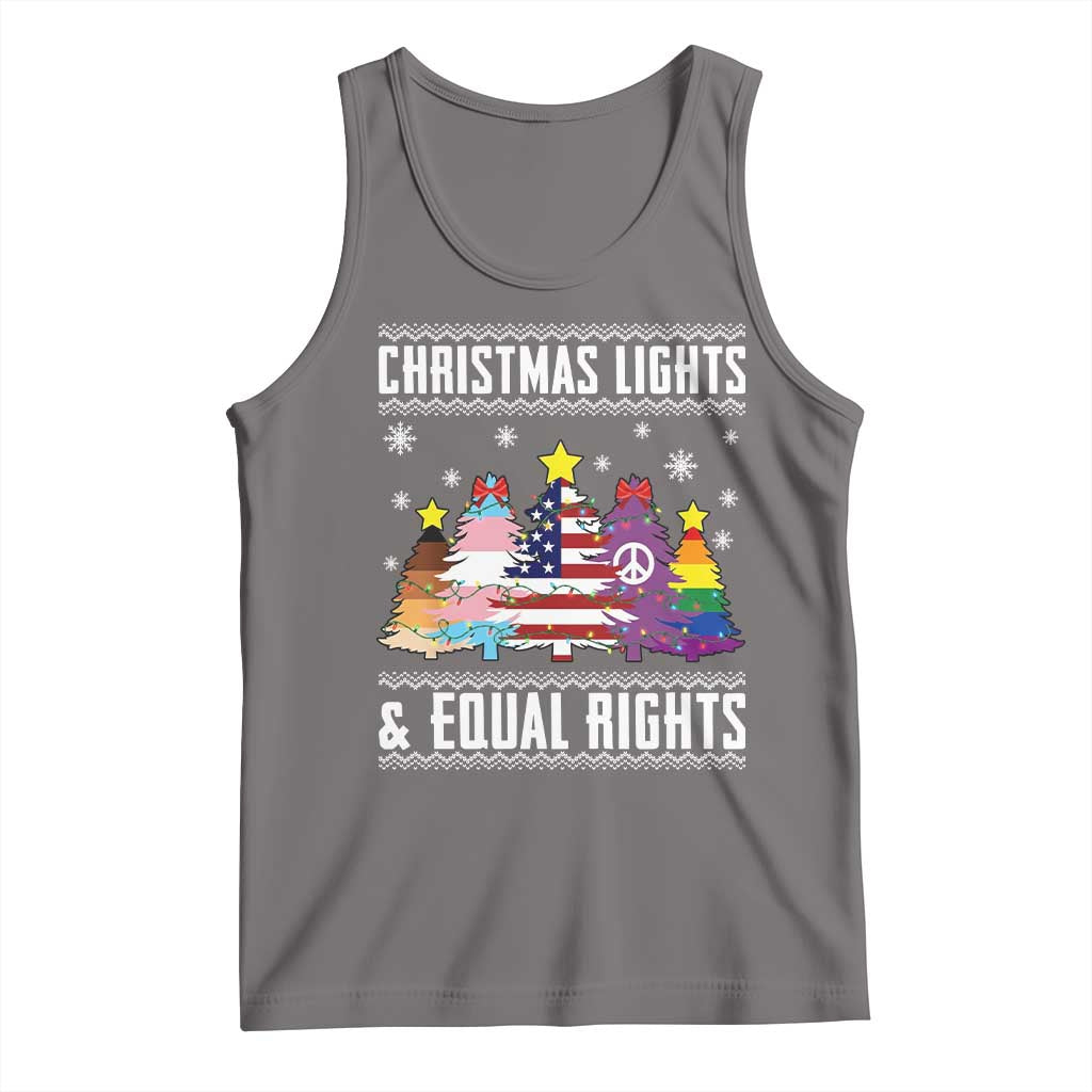 Xmas Lights Equal Rights Ugly Sweater Activism Gift Tank Top TS12 Deep Heather Print Your Wear