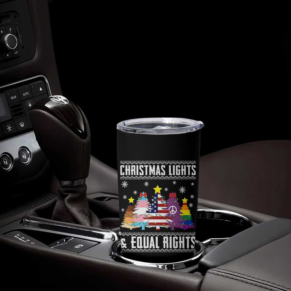 Xmas Lights Equal Rights Ugly Sweater Activism Gift Tumbler Cup TS12 Print Your Wear