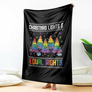 Christmas Equality Lights Ugly Sweater Throw Blanket Xmas Activism Gift TS12 Print Your Wear