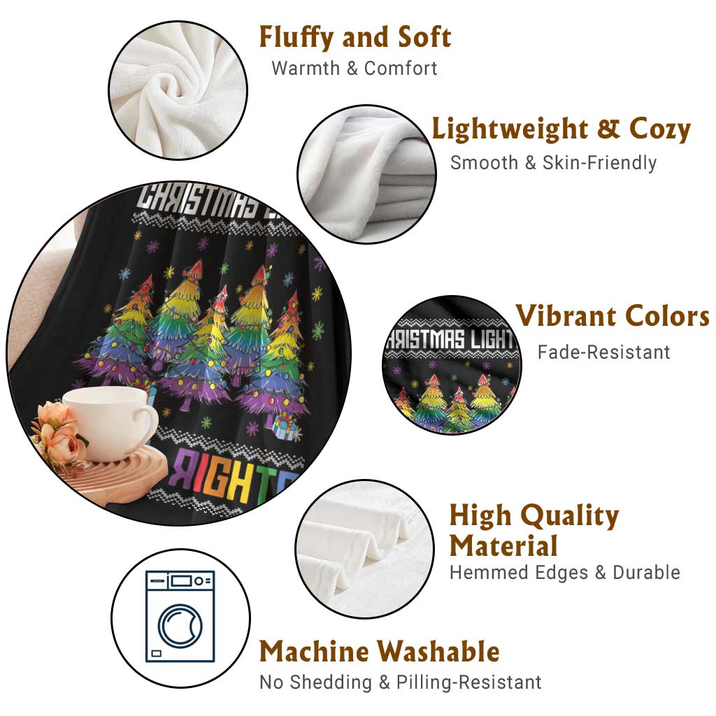 Christmas Equality Lights Ugly Sweater Throw Blanket Xmas Activism Gift TS12 Print Your Wear