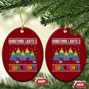 Christmas Equality Lights Ugly Sweater Ceramic Ornament Xmas Activism Gift TS12 Print Your Wear