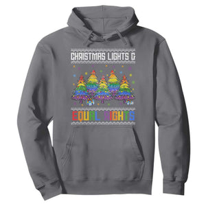 Christmas Equality Lights Ugly Sweater Hoodie Xmas Activism Gift TS12 Charcoal Print Your Wear