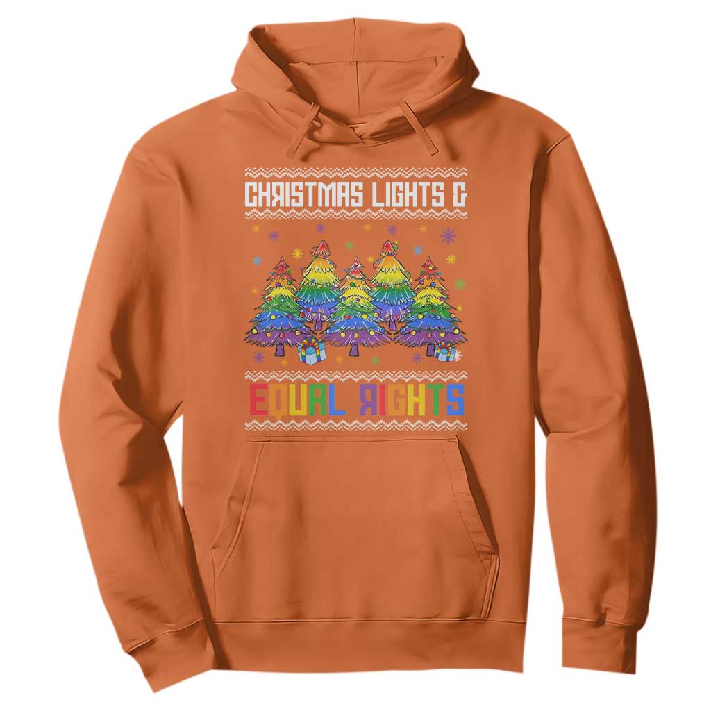 Christmas Equality Lights Ugly Sweater Hoodie Xmas Activism Gift TS12 Orange Print Your Wear