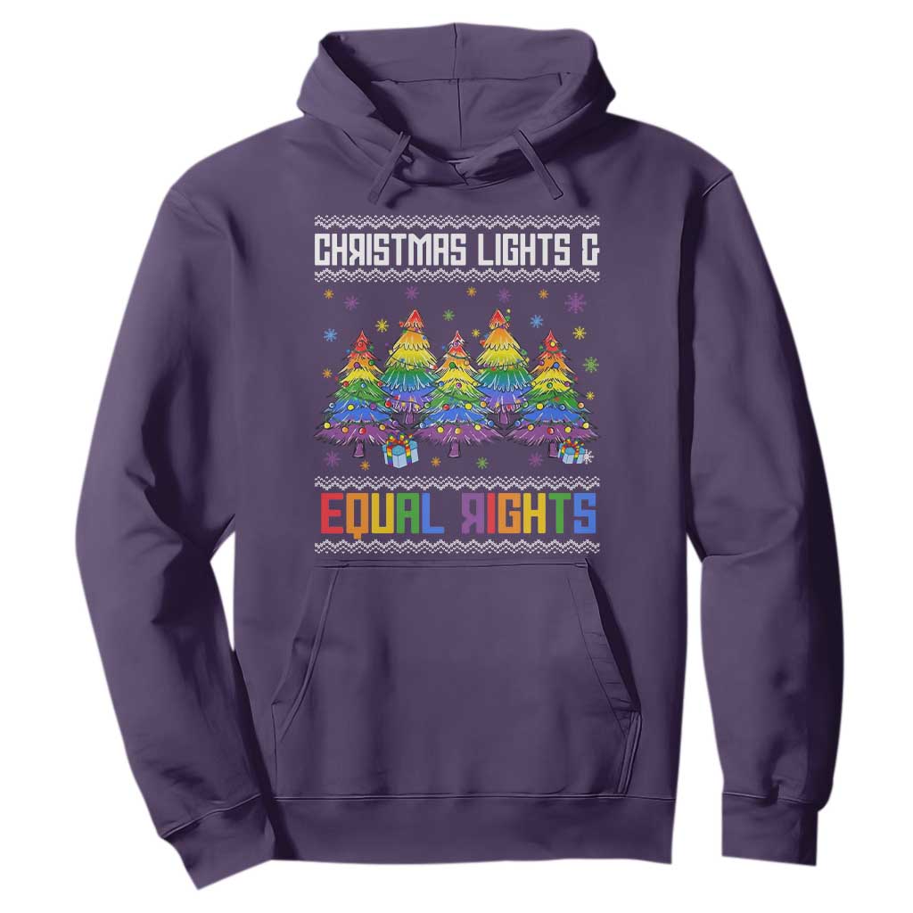 Christmas Equality Lights Ugly Sweater Hoodie Xmas Activism Gift TS12 Purple Print Your Wear