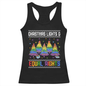 Christmas Equality Lights Ugly Sweater Racerback Tank Top Xmas Activism Gift TS12 Black Print Your Wear