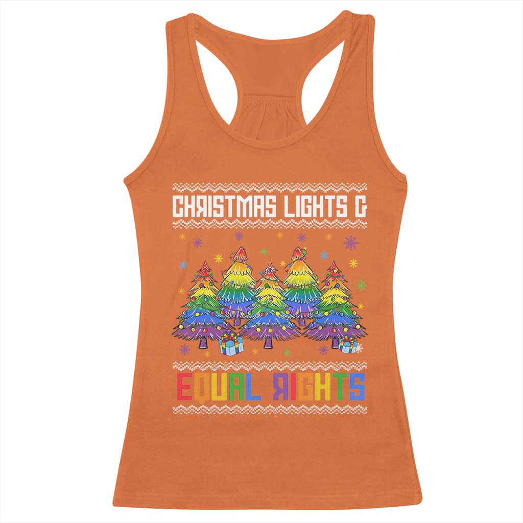 Christmas Equality Lights Ugly Sweater Racerback Tank Top Xmas Activism Gift TS12 Orange Print Your Wear